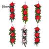Christmas Wreath for Front Door European Wall Hanging Vine, Artificial Garland Weather Resistant Festival with Plastic Decor, Festive Home Ornament,