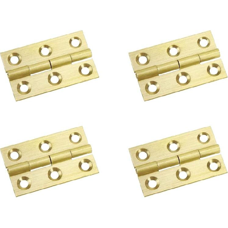 Brass Hinges Mcredy Butt Hinges for Cabinets 1" Hinges with Mounting Screws Gold Kitchen Cabinet Hinges Pack of 4