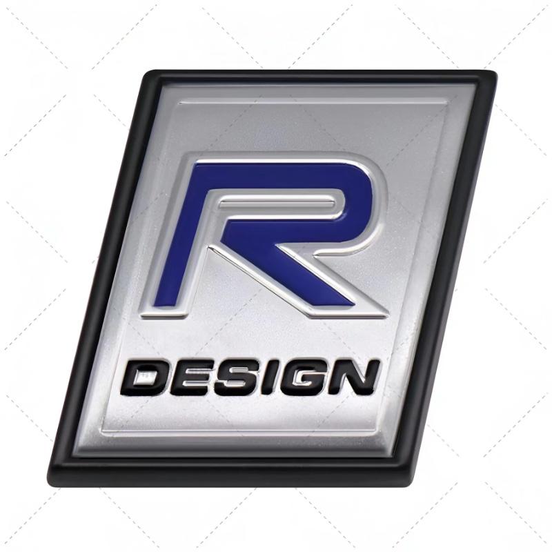 AALK1 3D Metal Chrome R-Type AWD Badge Swedish Flag Moose Emblem Sticker for Volvo V40 XC60 XC90 C30 V60 - Auto Trunk/Fender Exterior