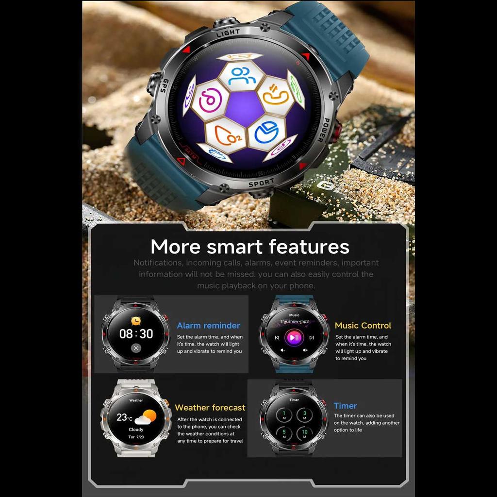 2026 New GPS Map Navigation Smart Watch Men Women Amoled Screen 3ATM Waterproof Sport SmartWatch Compass NFC BT Call Watches Men