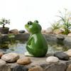 Estatua de Rana Pequeña Adorno de Rana Miniatura para Jardín Figura de Rana Linda de Resina para Interior Exterior Mesa Maceta Jardín de Hadas