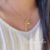 Super Flash Key Cross Bear Necklace Sweet Cool Style Retro Light Luxury Love Collarbone Chain