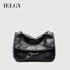 Cover Rhombus Black Soft All-match Chain One-shoulder Fashion Rock Messenger Bag