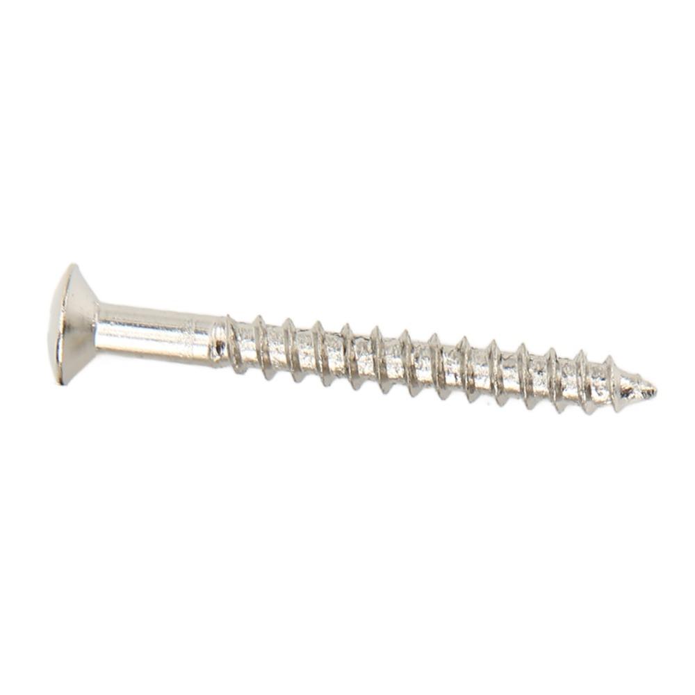 10PCS Silver Guitar Neck Mounting Screws Metal Guitar Neckplate Screws For Guitar
