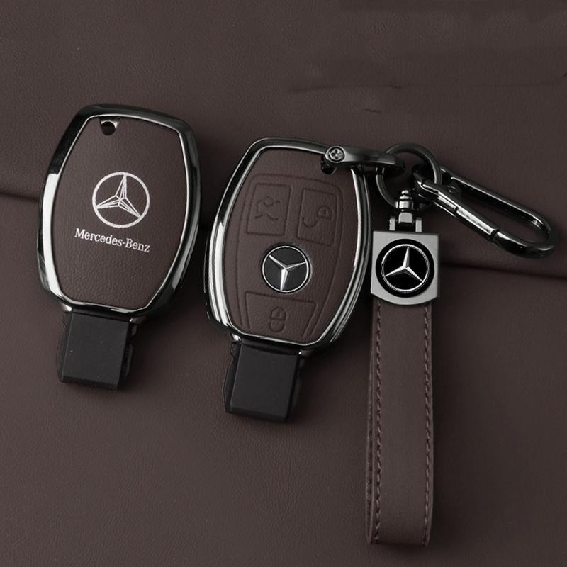 GLC GLB Alloy Leather Car Key Case Cover Shell For Mercedes Benz A B R G Class GLK GLA GLC GLR W204 W251 W463 W176 Protector Ac