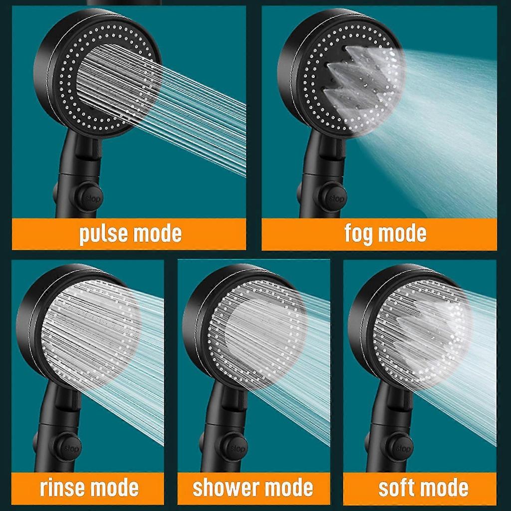 Multi-functional High Pressure Shower Head With 5 Modes,high Pressure Handheld Shower Head With On/off Switch