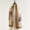 Fan Double-sided Imitation Cashmere Scarf Women's Winter High-end Sense Dual-purpose Thickened Air Conditioner Shawl Court Style Scarf