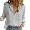 Women Shirt Solid Color Single-breasted Spring Summer Elegant Loose-fitting Shirt for Daily Wear