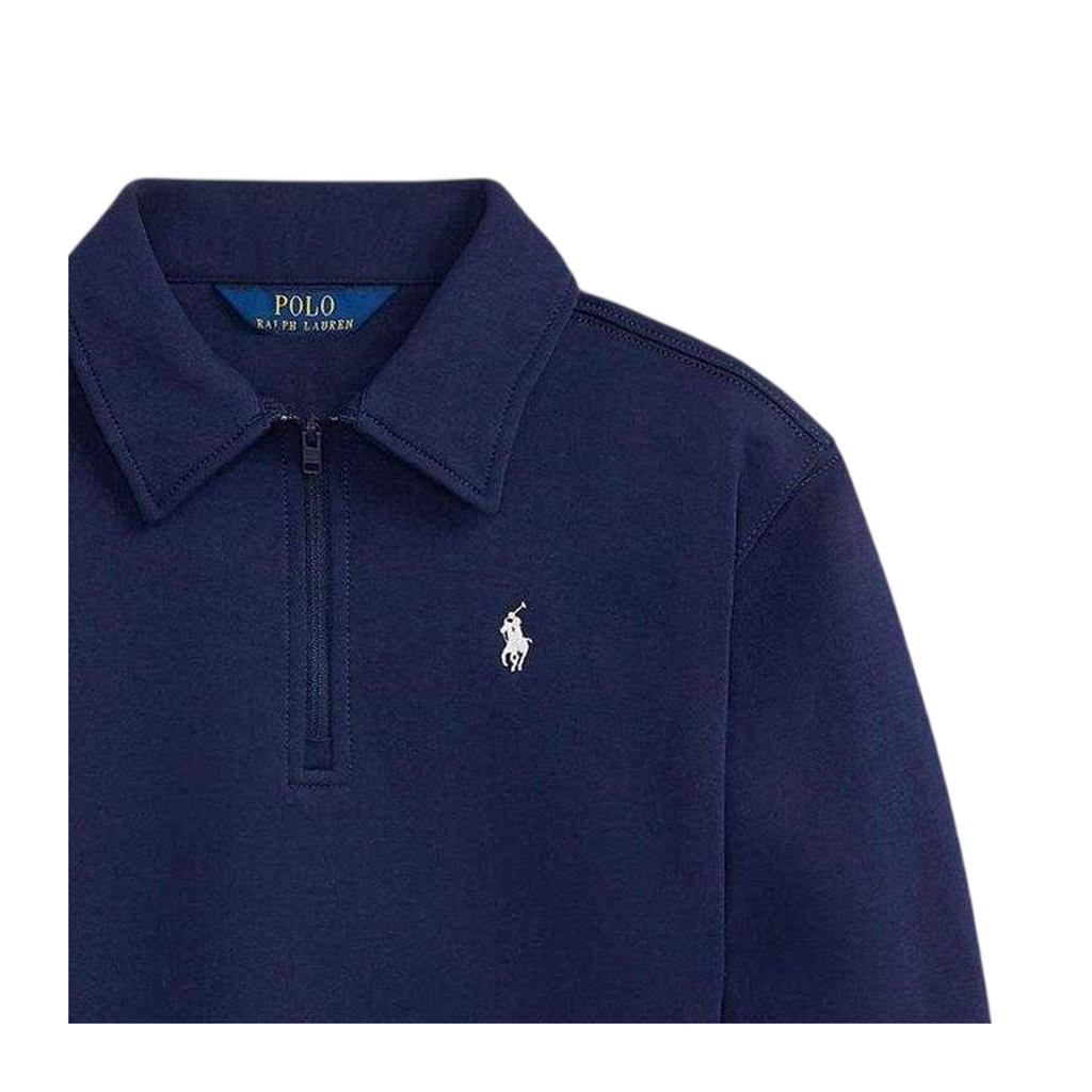 Ralph Lauren Girls Fleece Quarter Zip Crop Sweatshirt
