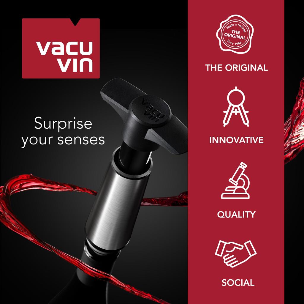 Officially imported vacu vin swirling carafe (crystal glass) with rotating cork base