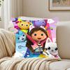 Kids Gabbys Dollhouse Gabby Cats Pillow Case Pattern Printed Pillowcase For Living Room Sofa Cushion Cover & Bedroom Decor