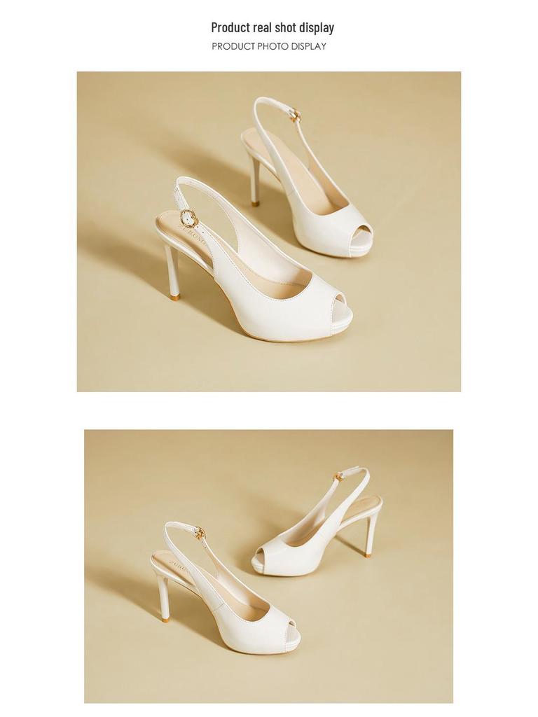 Stiletto Platform Peep-toe Backless Sandals 2025 - Women's Summer High-Heels