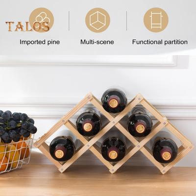 Wooden Wine Storage Rack Bee-Shaped Design No Assembly Required Horizontal Bottle Placement Moist Cork 3-10 Bottles Versatile Display Organizer