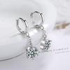 New 925 Sterling Silver Earrings Inlaid Zircon Crystal Ear Buckles For Girls Glamour Jewelry Gifts
