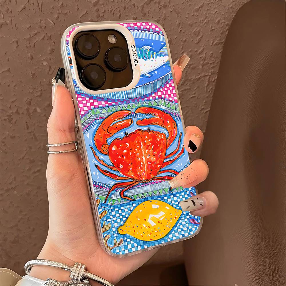 Sardines Fish Art Color Phone Case For IPhone 17 16 15 14 13 12 11 Pro Max Plus Pro Shell