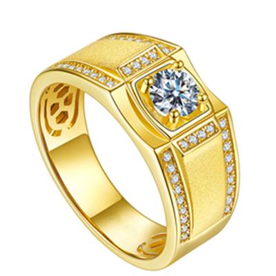 Domineering Male Ring Dazzling Diamond Two Carat Flash Sand Rings