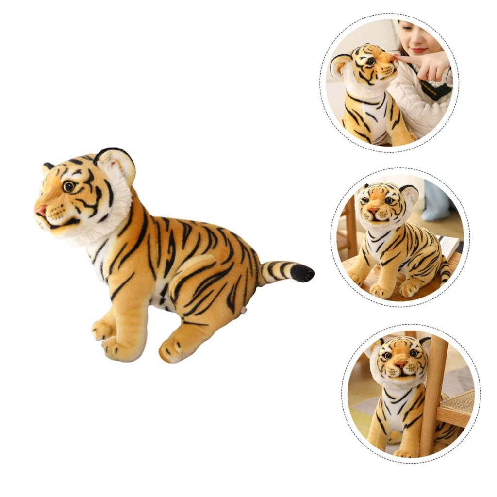 1 Piece Plush Toy Cub Toy Tiger Figure Small Decor Cute Mini Toy Mini Figure Soft Animal Doll Micro Toy Oversized Cartoon Bedroom Decoration