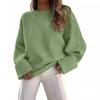 Knitted Autumn and Winter European and American Versatile Street Style Round Neck Pullover Loose Women's European Certification