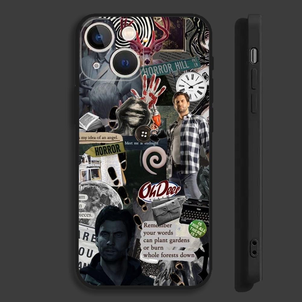 

A-Alan Wake 2 Game Funny Phone Case For iPhone 16,15,14,13,12,11,Pro,Max,Plus,Mini,X,XS,XR,8,7,6,S,SE Soft Black Case iPhone13