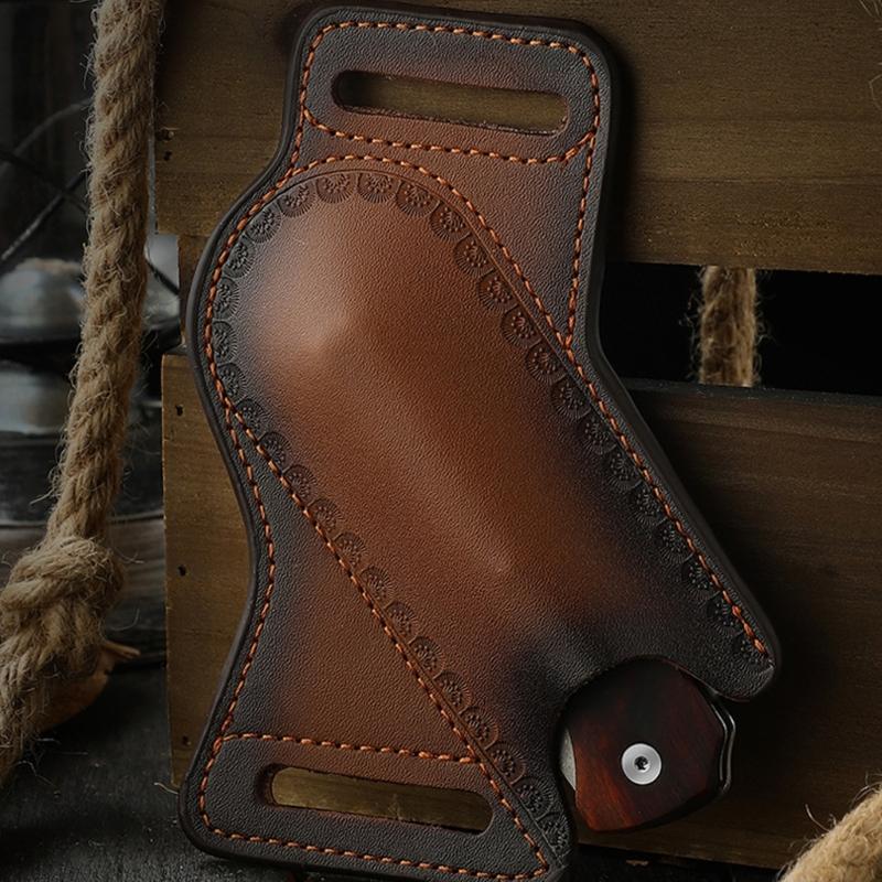 Leather Tool Pouch Folding Knifives Sheath Soft Grip For Comfortable Use Safe Storage Of Foldable Knifives Outdoor Activity