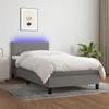VidaXL Slat Bed Base with Mattress and LED, Upholstered Bed, Single Bed, Adult Bed for Interior Bedroom, 3133030