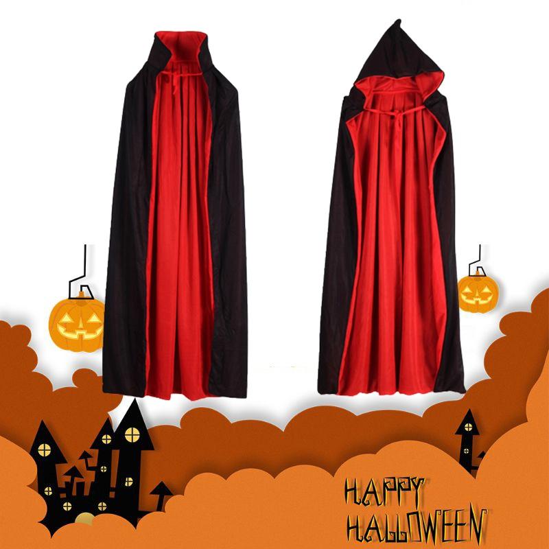 Devilish Halloween Vampire Hooded Cape For Adult And Kids Cosplay Costume