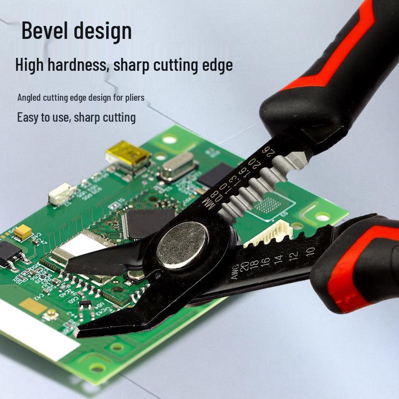 Multi-Functional Angled Wire Stripper & Cutter Pliers for Electricians