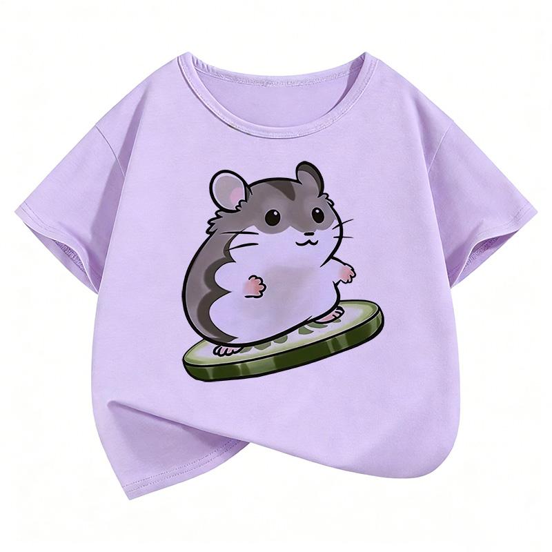 Funny Mouse Printed Graphic Kids Tshirts Summer Short Sleeve Tees Cartoon Animal Boys Girls Clothes Tops Y2K Children T-shirt
