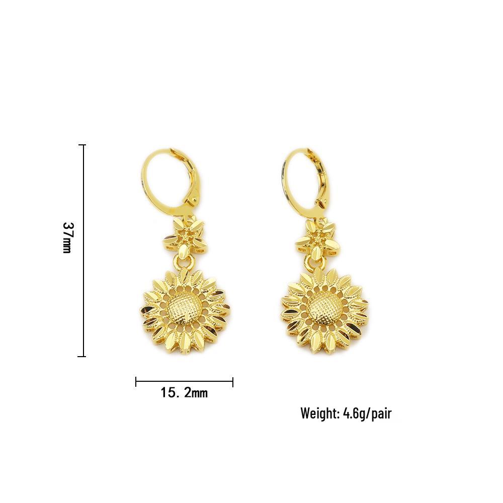 Ancient Palace Brass Earrings: Exquisite Hollow Flower Design, Chinese Style Women s Jewelry Accessories
