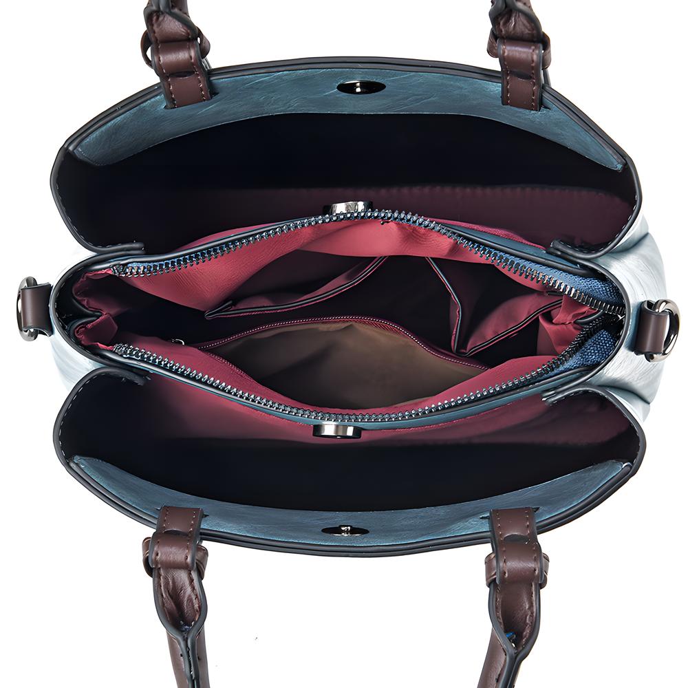 Women Elegant Handlebag Multiple Pockets Larger-Capacity Leather Single Shoulder Bags Work Commute Crossbody Bag With Handle