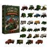 Collectible Acrylic Ornament 2026 Transportation Advent Calendar, 24-Day Set with Vehicle Daily Countdown Toy Figures, Christmas Tree Hanging