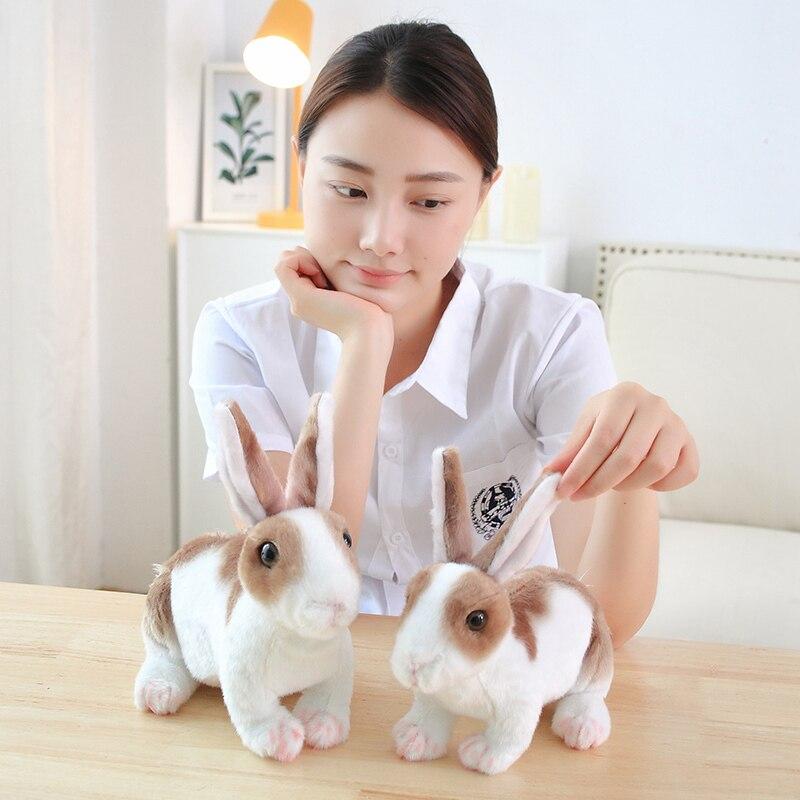 Realistic Adorable Plush Rabbits Lifelike Animal Bunny Simulation Rabbit Toy Photo Props Model Birthday Gift for Kids Baby