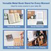 6 Adjustable Positions Reading Stand Heavy Duty Metal Music Score Stand Page Clips  Desk Use