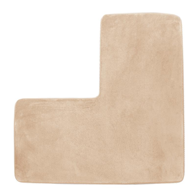 L-Shaped Bath Mat Non-Slip Flannel Memory Foam Corner Bathroom Floor Sofa Mat Absorbent Soft Rug for Shower Toilet Home Decor