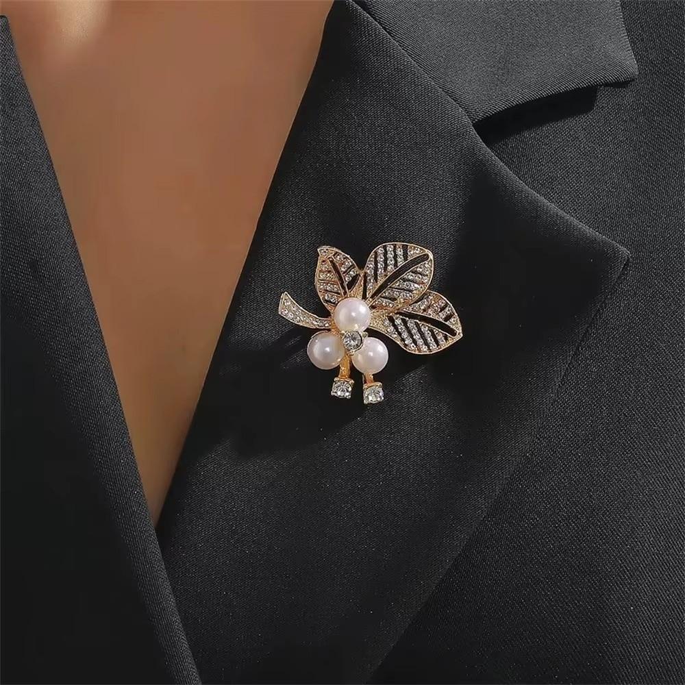 Vintage Pearl Brooch Luxury Wheat Ears Lapel Pins Handmade Women's Brooch  Wedding Occasion