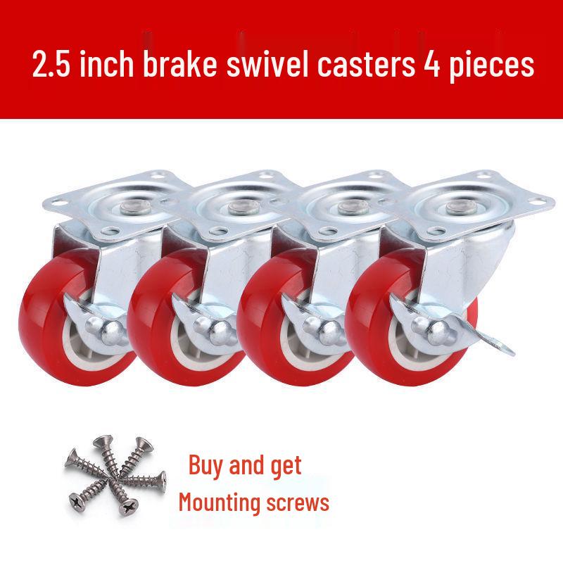 1-3 Inch Silent Swivel Caster Wheels with Brakes for Furniture and Trolleys