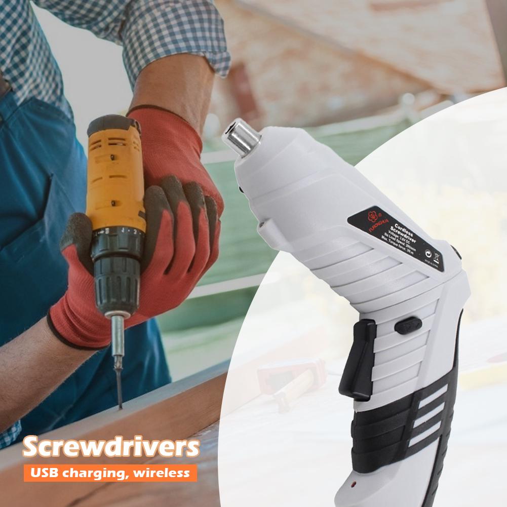 Cordless Electric Screwdriver Set - 3.6V USB Rechargeable With 47 Accessories & LED Light