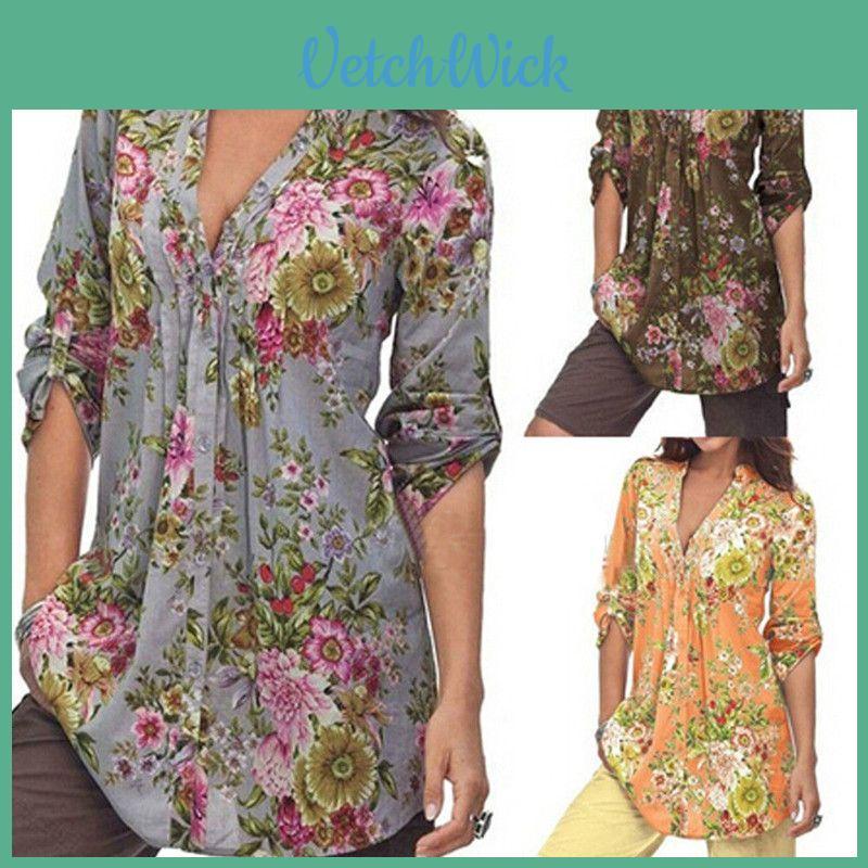 Classic Fall Short Sleeve Printed Shirt For Women Casual Wear