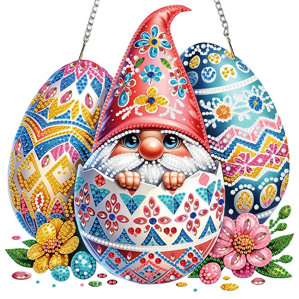 Easter 2D/Flat DIY Special Shape Rhinestone Diamond Art Window Pendants Diamond Art Pendant Window Hanging Art for Home Decor