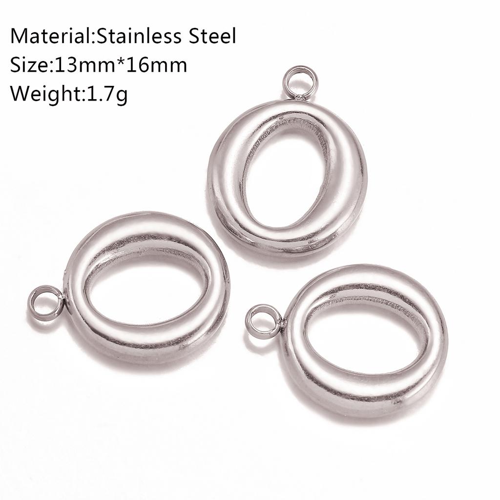 3Pcs Bubble Alphabet Charm Silver Color Stainless Steel Initial English Letter Pendant DIY Bracelet/Necklace Gift Jewelry Making