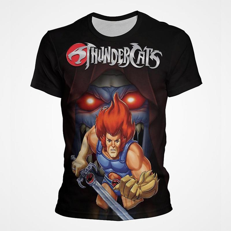 

Футболки с 3D принтом Thundercats из мультфильма аниме, уличная одежда для мужчин и женщин, повседневная модная футболка большого размера с круглым вырезом, детские футболки, топы, одежда XS красный