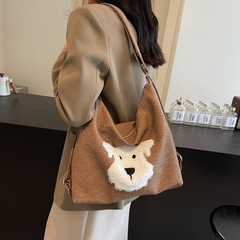 Winter autumn and winter models large-capacity commuter tote bag female 2025 new popular cute puppy three backpacks