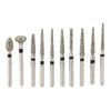 10pcs Set Dental Diamond Burs FG 1.6mm High Speed Handpiece Emery Bits