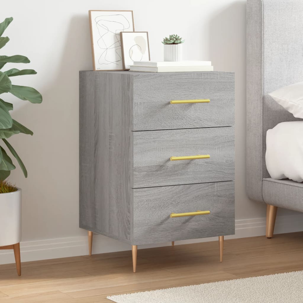 Nightstand Gray Sonoma 40x40x66 cm Particleboard