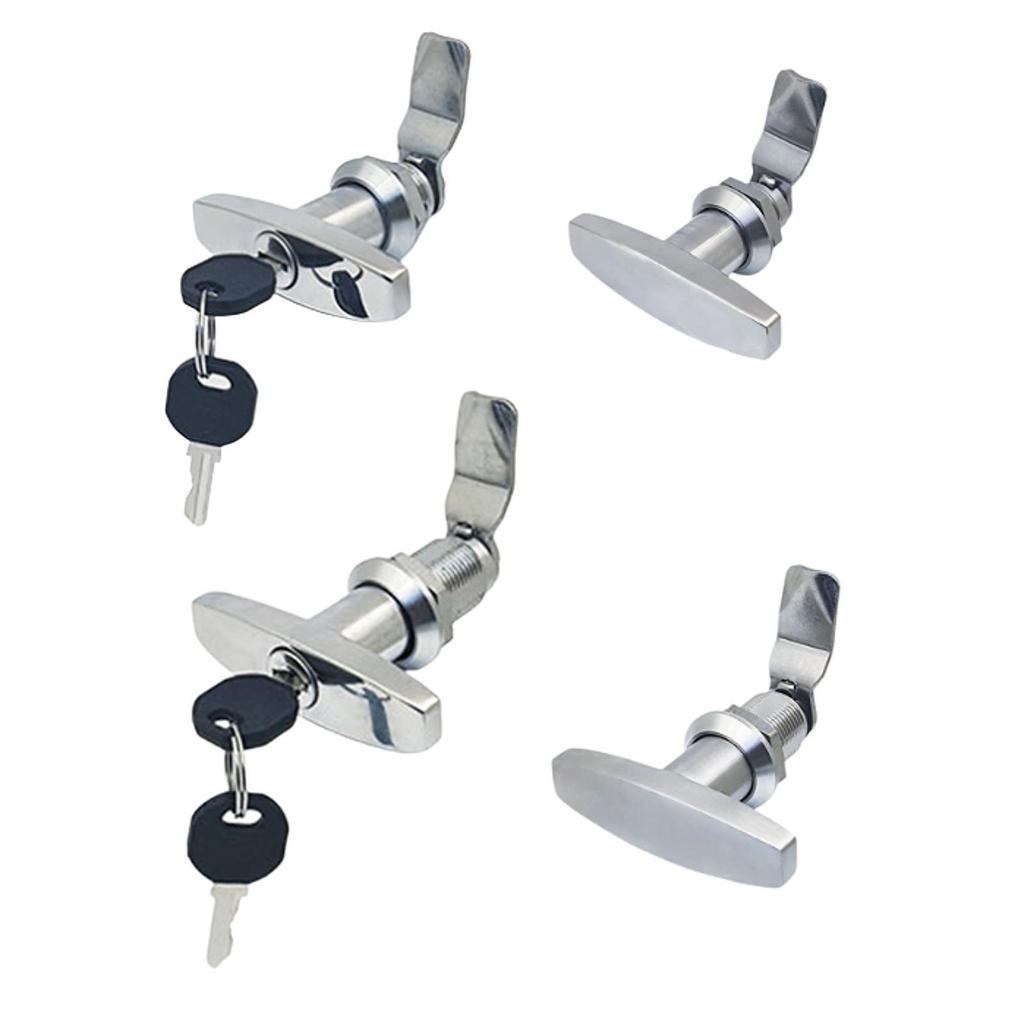 T Handle Door Lock Latch Stainless Steel Multifunctional Easily Install for Cabinet Drawer Replacement Accessories