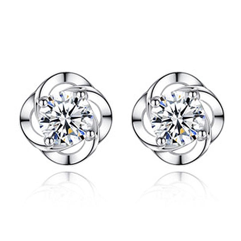 Europäische und amerikanische Mode, glänzend und glücklich, Glücksgras, Farbschatz, mehrfarbige Ohrringe, vierblättrige Grasrotation, Liebesohrringe