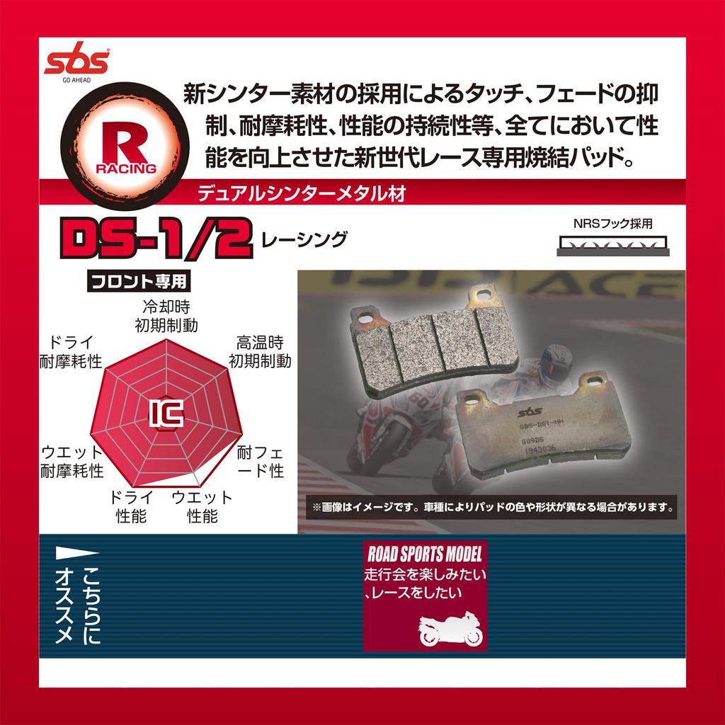 Kitaco SBS Bremsbelag 700DS-1 CBR250R ABS/SE, CBR250RR/ABS, CBR400R/ABS, 400X ABS, usw. 777-0700091