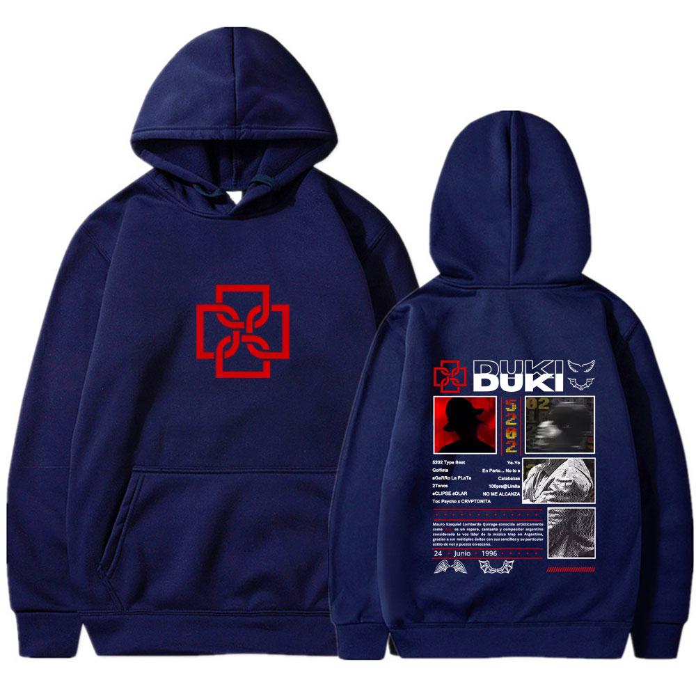 Rapper Duki 5202 MIXTAPE Album Streetwears Men's Women Fashion Hip Hop Vintage Tops Casual Long Sleeve Winter Oversized Clothing