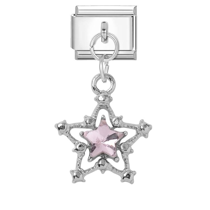 New Shiny Bow Knot Butterfly Moon Star Zircon Pendant Italian Charm Link Fit 9MM Bracelet Stainless Steel Women Men DIY Making