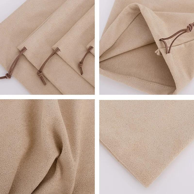 1PC Soft Suede Drawstring Bag Dustproof Pouch for Jewelry Clutches Electronics Storage Reusable Travel Bag Organizer